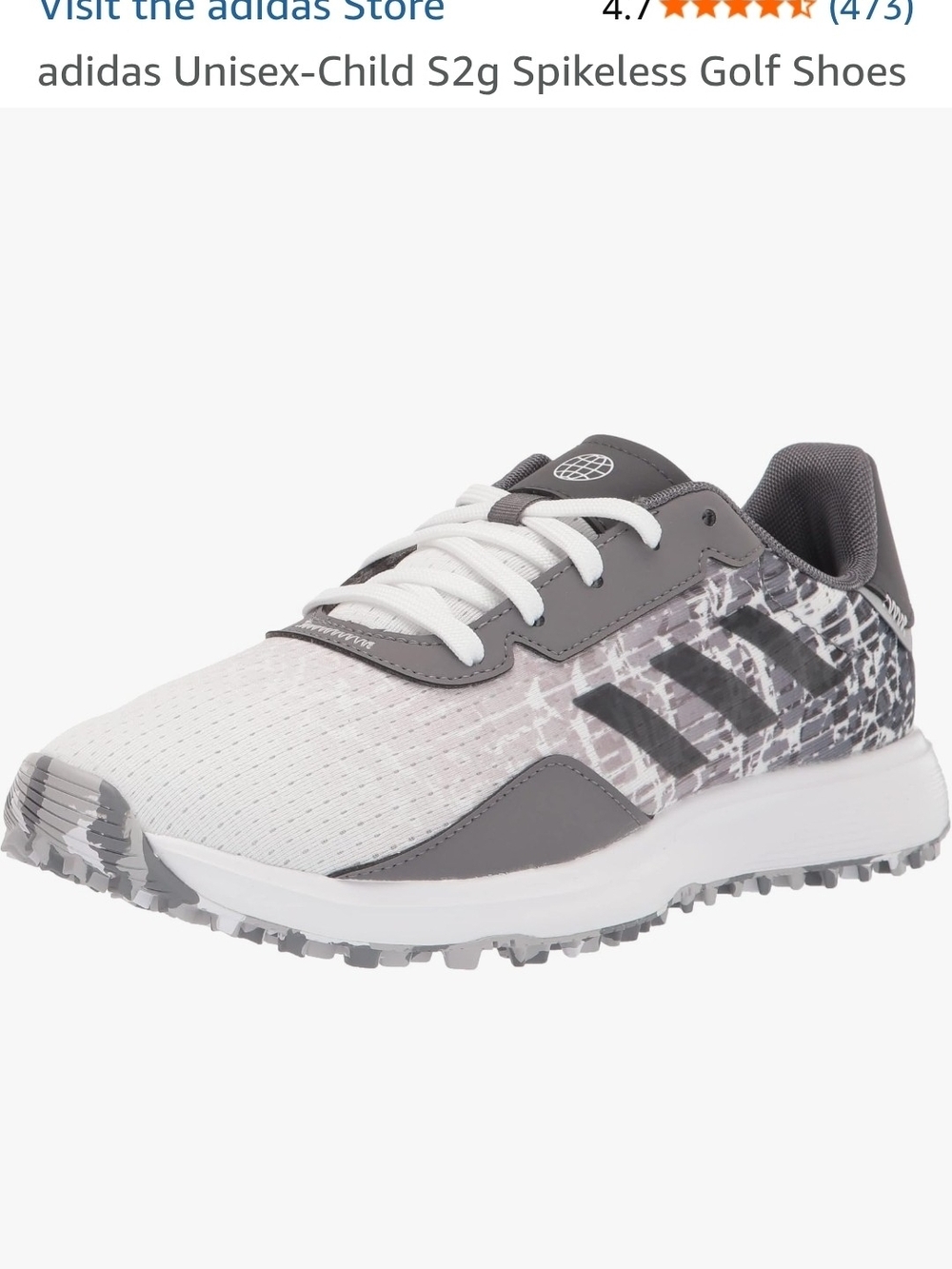 adidas White and Gray Golf Spikeless Trainer
